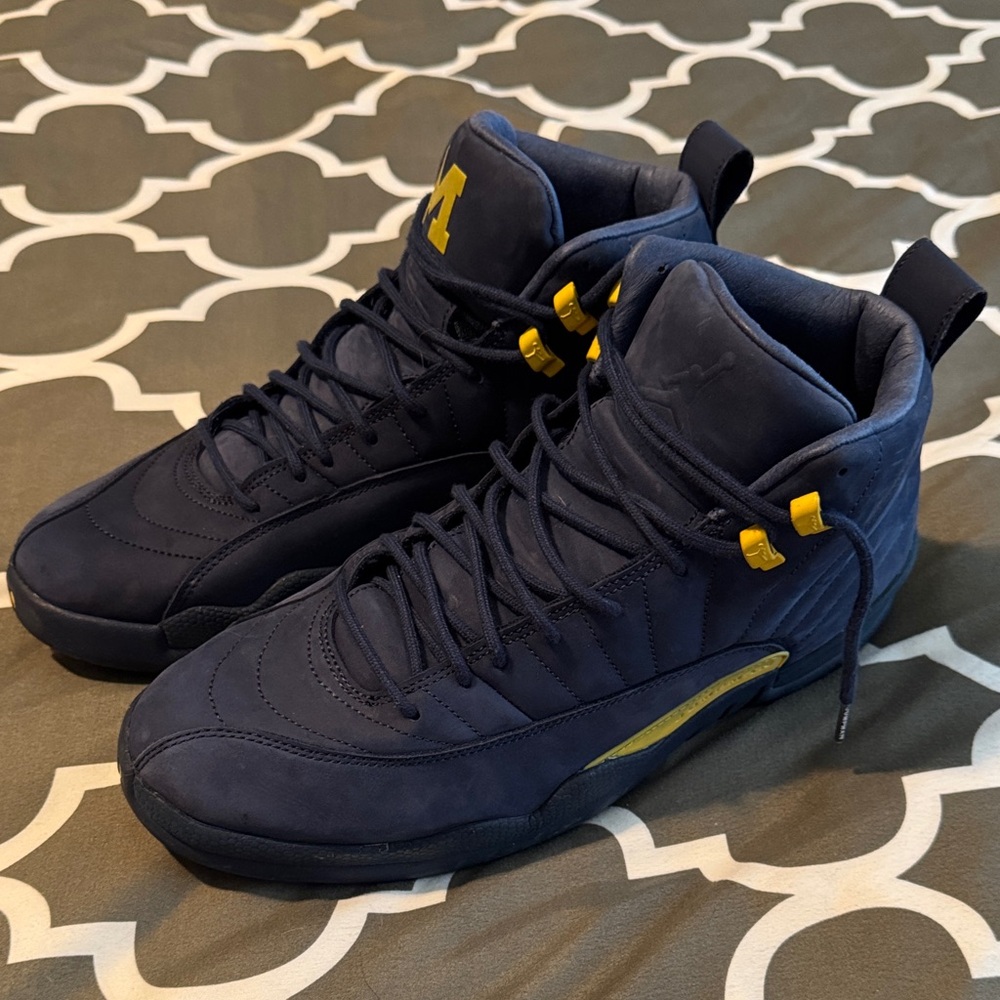 Men's Navy and Yellow Sneakers
